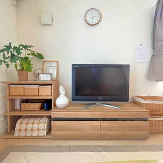 テレビ台 幅150cm 高さ37cm ナチュラルブラウン 65V型対応 TVボード