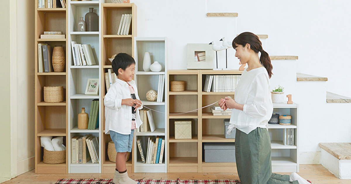 フリーラック 幅59cm 高さ198cm ホワイトオーク 大型 サイズ 全棚可動